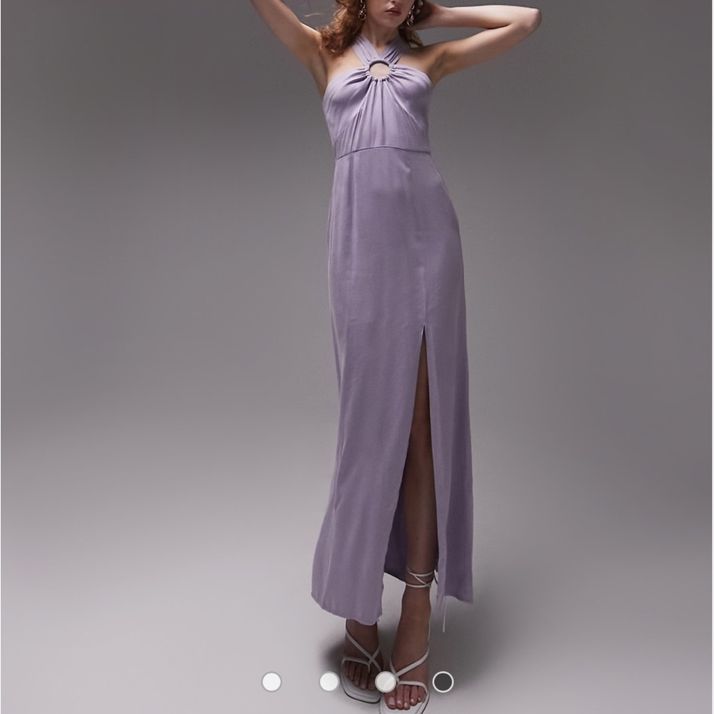 Topshop ring detail maxi dress in lilac